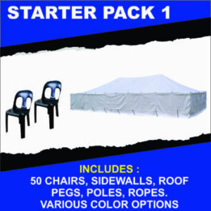 Starter Pack 1 - 5m x 10m Pole Tent With 50 Chairs