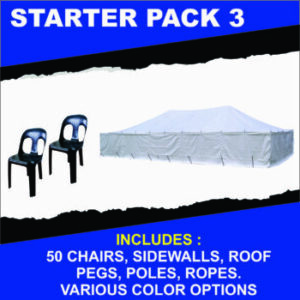 Starter Pack 3 - 7m x 12m Pole Tent With 50 Chairs